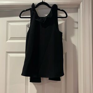 Tuckernuck black blouse with tie neck